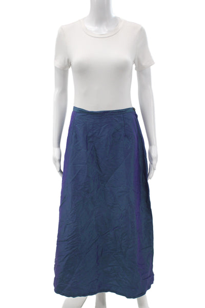 Dosa Womens Dark Blue Silk Midi Skirt Size 3