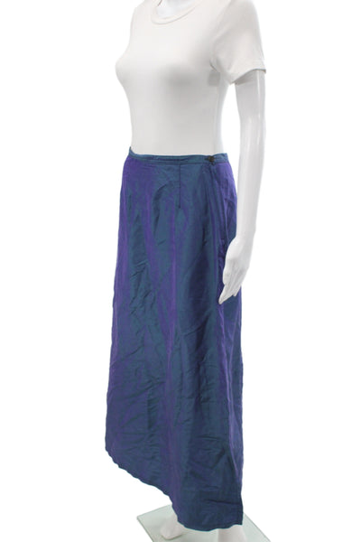 Dosa Womens Dark Blue Silk Midi Skirt Size 3