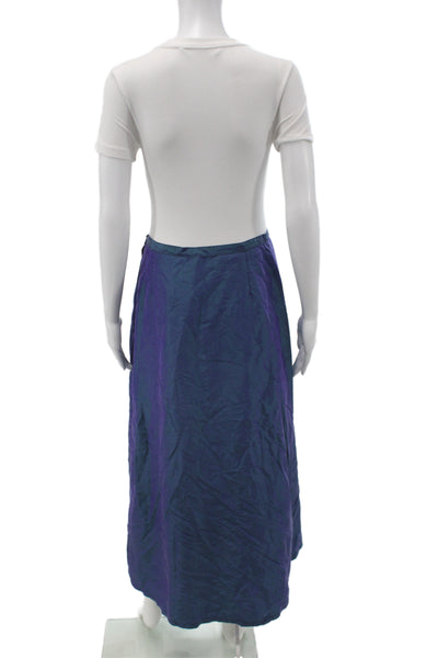 Dosa Womens Dark Blue Silk Midi Skirt Size 3