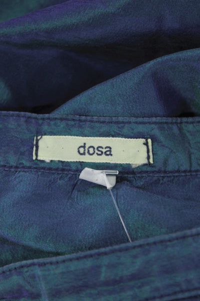 Dosa Womens Dark Blue Silk Midi Skirt Size 3