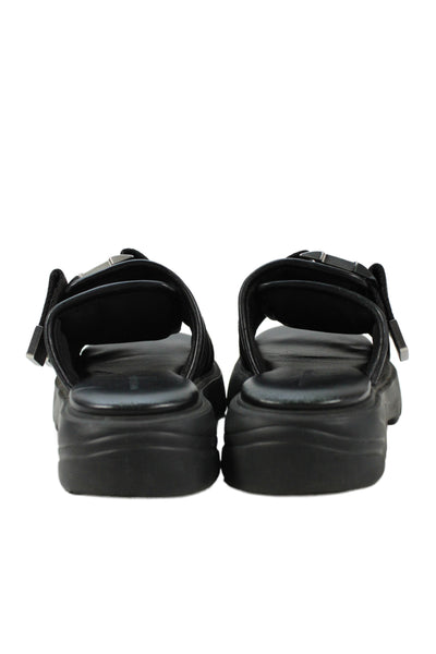 Bottega Veneta Womens Leather Buckle Platform Flash Sandals Black Size 37 7