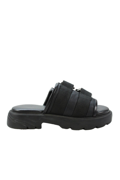 Bottega Veneta Womens Leather Buckle Platform Flash Sandals Black Size 37 7