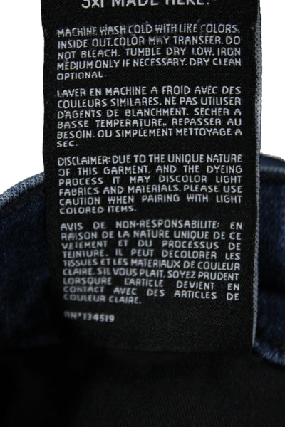 3x1 NYC Women Dark Blue High Rise Straight Jeans Inseam 32 Size 25