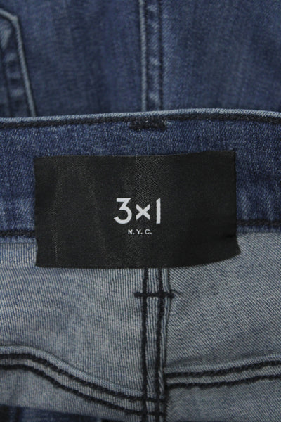 3x1 NYC Women Dark Blue High Rise Straight Jeans Inseam 32 Size 25