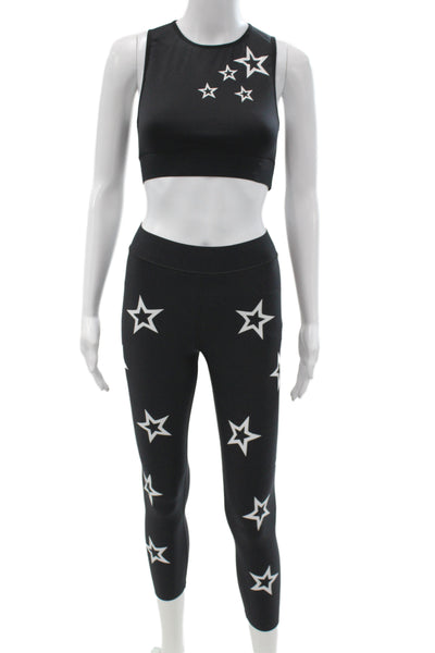 UltracorWomens Stars Print Tank Top Leggings Set Black White Size Medium