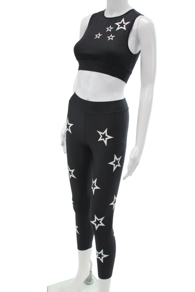 UltracorWomens Stars Print Tank Top Leggings Set Black White Size Medium