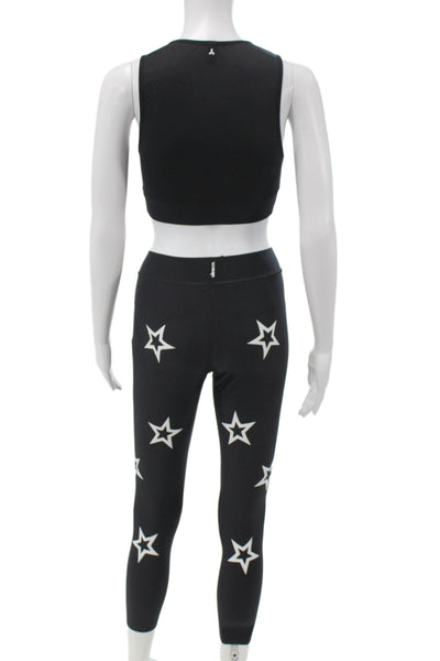 UltracorWomens Stars Print Tank Top Leggings Set Black White Size Medium
