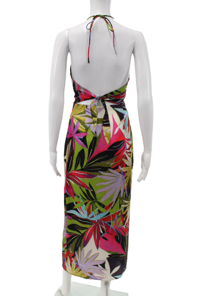 Zara Womens Black Floral Maxi Sundress Sleeveless Tie Back Polyester Size XS