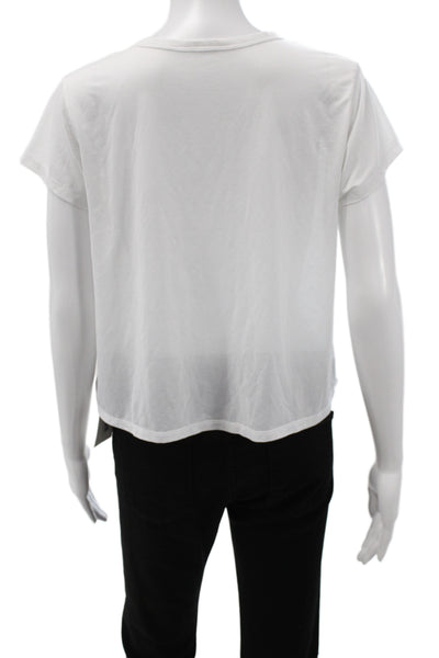 Spiritual Gangster Womens Cropped Graphic White Sleeveless T-Shirt Size M