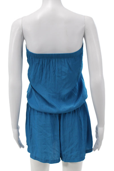 Ramy Brook Womens Sleeveless Square Neck Solid Blue Jumpsuit Size M