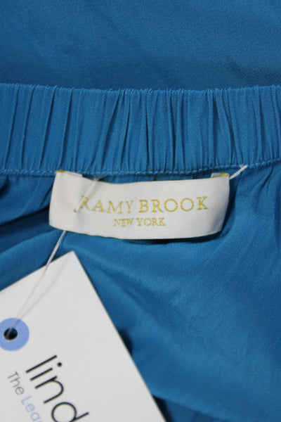 Ramy Brook Womens Sleeveless Square Neck Solid Blue Jumpsuit Size M