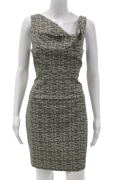 Black Halo Womens Sheath Pencil Dress Beige Sleeveless Knee Length Size 10