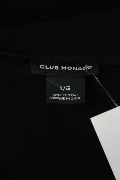 Club Monaco Womens Black V-Neck Long Sleeve Sweater Shift Dress Size L