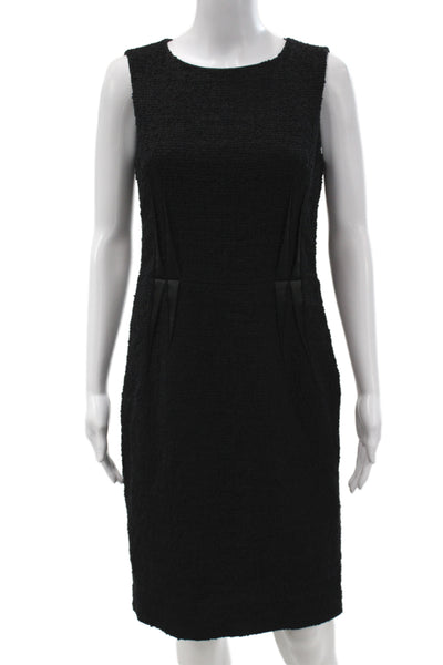 Armani Collezioni Women Sheath Dress Black Wool Blend Size 6