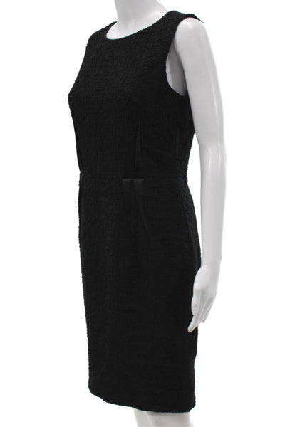 Armani Collezioni Women Sheath Dress Black Wool Blend Size 6