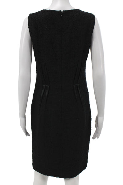 Armani Collezioni Women Sheath Dress Black Wool Blend Size 6