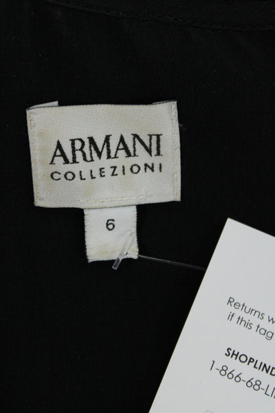 Armani Collezioni Women Sheath Dress Black Wool Blend Size 6