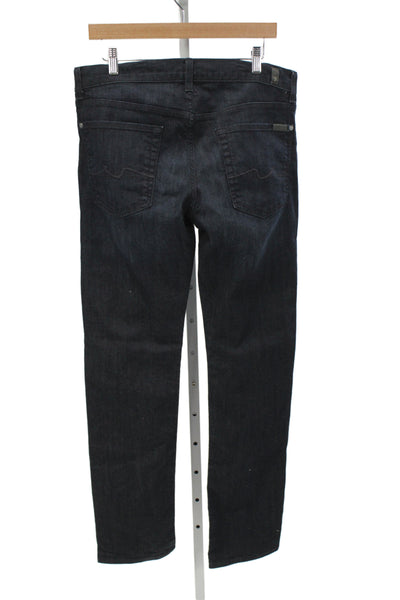 7 For All Mankind Mens Skinny Straight Dark Blue Jeans Size 33