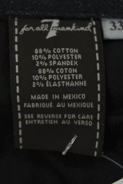 7 For All Mankind Mens Skinny Straight Dark Blue Jeans Size 33