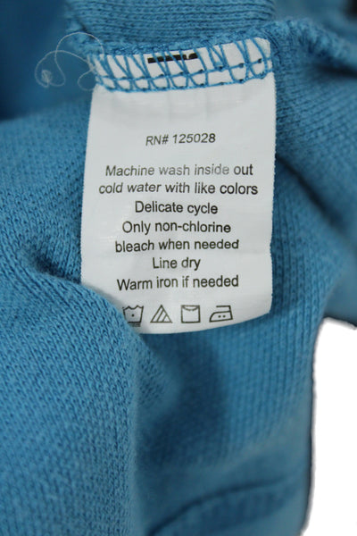 Psycho Bunny Mens Short Sleeves Crew Neck Polo Shirt Blue Cotton Size 3