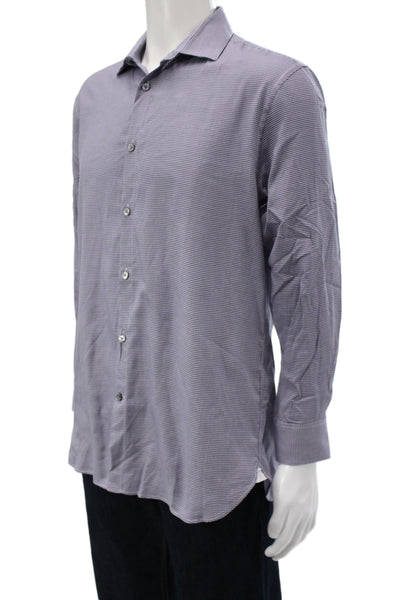 John Varvatos Star USA Mens Plaid Slim Fit Shirt Purple Size 16 32/33