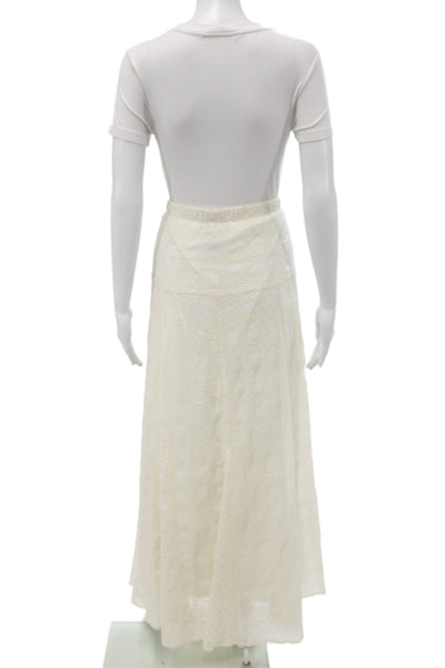 Ranna Gill Womens Beige Peasant Maxi Long Skirt 100% Polyester Size L