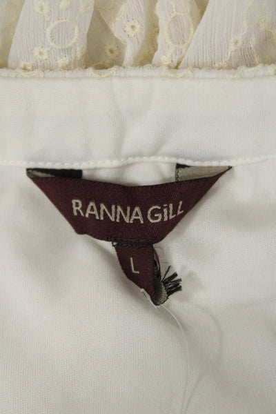 Ranna Gill Womens Beige Peasant Maxi Long Skirt 100% Polyester Size L