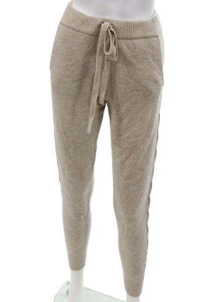 Minnie Rose Womens Beige Cashmere Jogger Sweatpants Drawstring Size XS