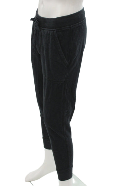 J Crew Mens Jogger Sweatpants Black Drawstring Rayon Blend Size S