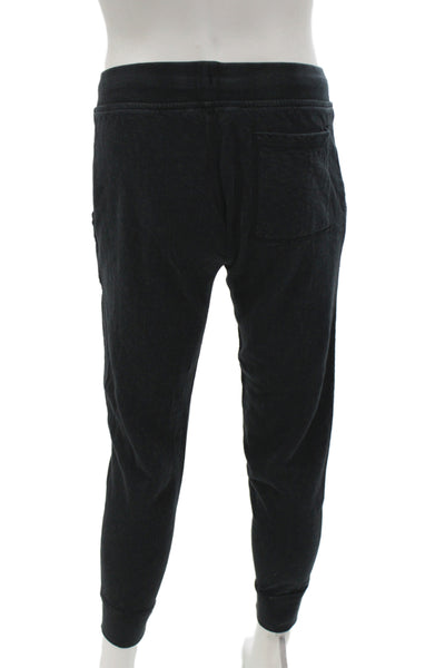 J Crew Mens Jogger Sweatpants Black Drawstring Rayon Blend Size S