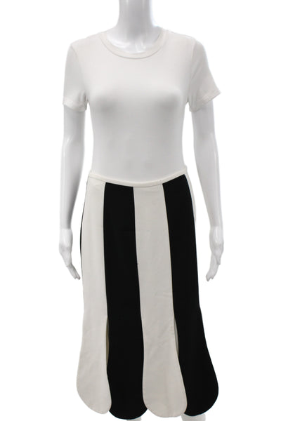 Victoria Beckham For Target Women Black Striped Trumpet Skirt Size 6