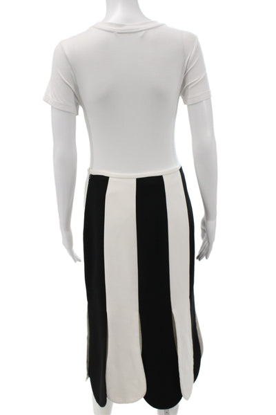 Victoria Beckham For Target Women Black Striped Trumpet Skirt Size 6