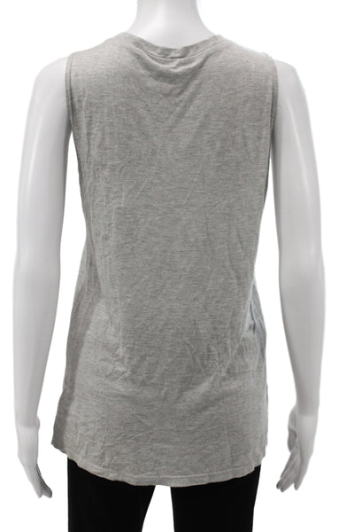 Haute Hippie Womens Sleeveless Modal Skull Graphic Tank Gray Size XS
