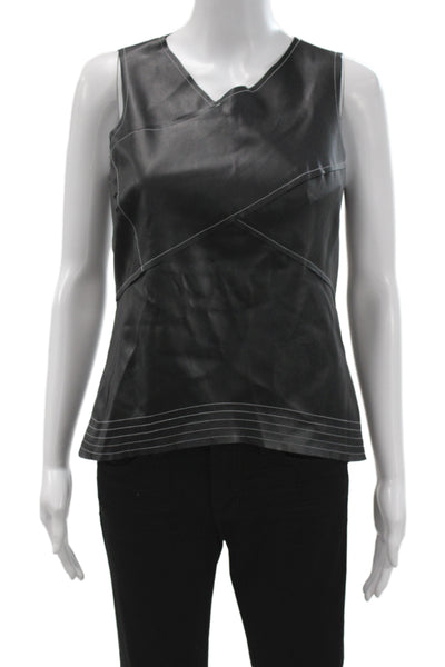 Zara Basic Women Biker Zip Polyurethane Tank Black Size M