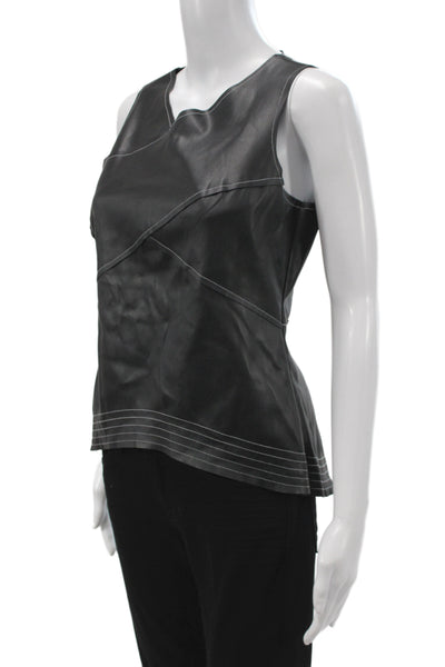 Zara Basic Women Biker Zip Polyurethane Tank Black Size M