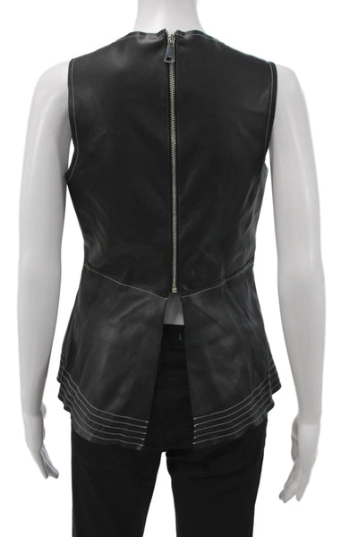 Zara Basic Women Biker Zip Polyurethane Tank Black Size M