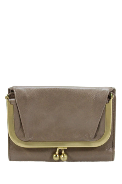 Hobo Womens Leather Multi-Compartment Wallet Taupe