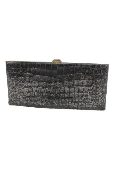 Lodis Womens Embossed Leather Multi-Compartment Wallet Black
