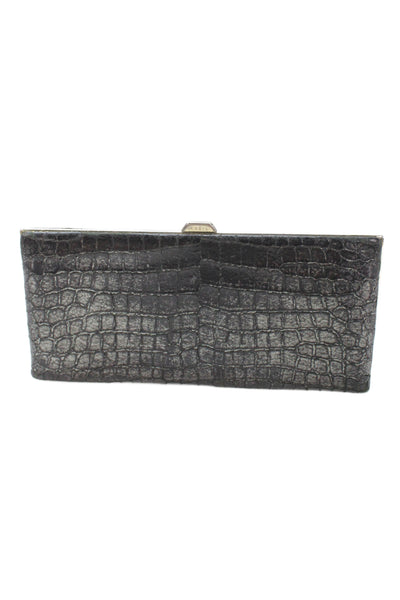 Lodis Womens Embossed Leather Multi-Compartment Wallet Black