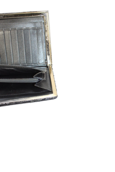 Lodis Womens Embossed Leather Multi-Compartment Wallet Black