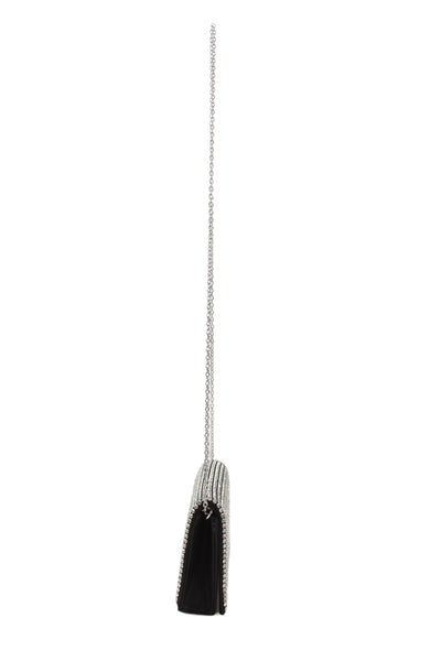 Jessica McClintock Womens Embellished Shoulder Bag Black