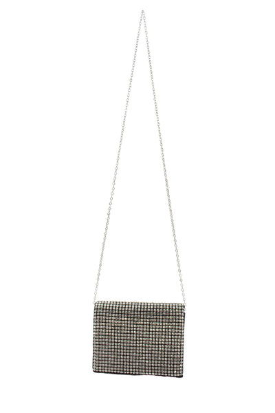 Jessica McClintock Womens Embellished Shoulder Bag Black