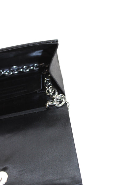 Jessica McClintock Womens Embellished Shoulder Bag Black