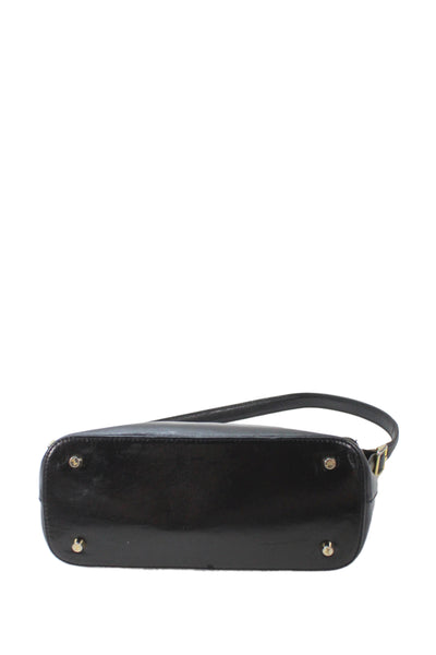 Monsac Womens Leather Zip Up Shoulder Bag Black