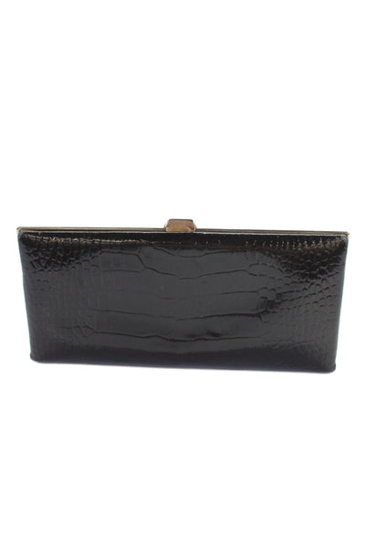 Lodis Womens Embossed Leather Multi-Compartment Wallet Black