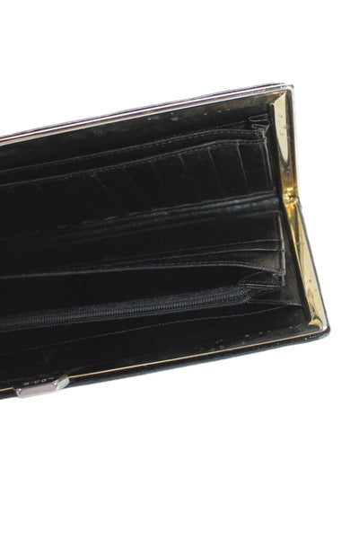 Lodis Womens Embossed Leather Multi-Compartment Wallet Black