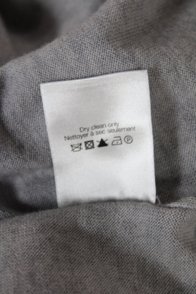 Veronica Beard Women Basic Merino Wool Crew Neck Longsleeve T-Shirt Gray Size S