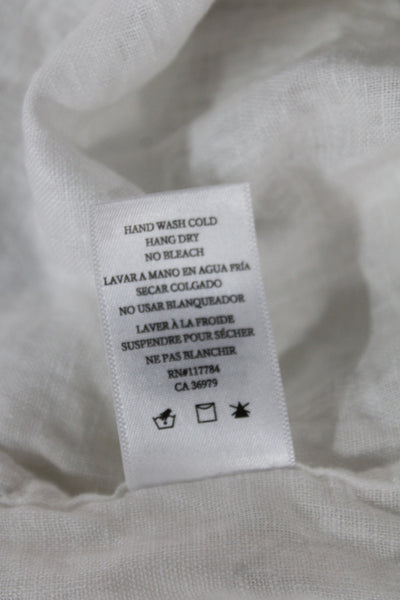 Rails Womens White Cotton Collared Graphic Button-Up Long Sleeve Size S Petite