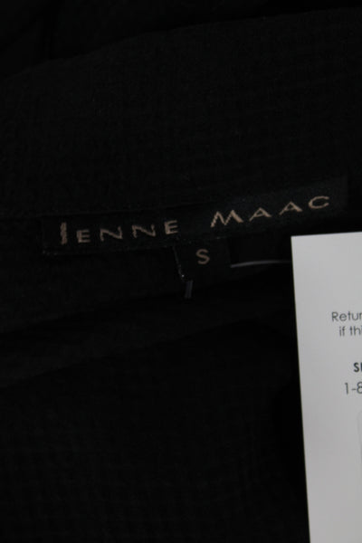 Jenne Maag Women Black Silk Collared Sleeveless Button-Up Gothic Top Size S