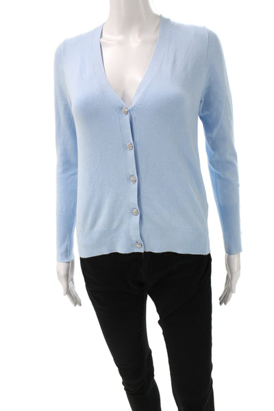 Zara Unisex Cardigan Light Blue V Neck Button Long Sleeve Size S